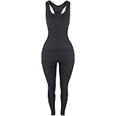 AUROLA Power Workout Jumpsuit for Women Yoga Gym Seamless One Piece Racerback Tummy Control Padded Bra Jumpsuit