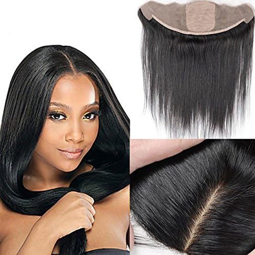13x4" Full Silk Base Lace Frontal Closure Straight Ear To Ear Brazilian Virgin Best Remy Human Hair Lace Front Closures Invisible Knots With Baby Hair Natural Color 8 inches