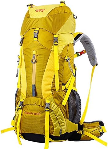 Creeper 60L+ 5L Internal Frame Backpack With Free Rain Cover (Yellow)