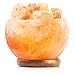 HemingWeigh Hand Crafted Rock Salt Bowl Lamp with Himalayan Salt Chips, Wood Base, Electric Wire & Bulb