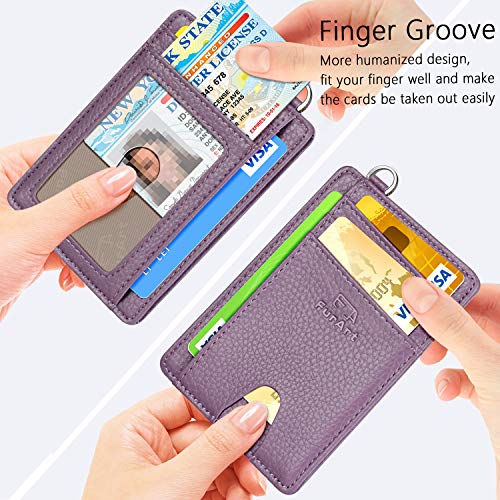 FurArt Slim Minimalist Wallet, Front Pocket Wallets, RFID Blocking, Credit Card Holder with Disassembly D-Shackle - Thumbnail 2