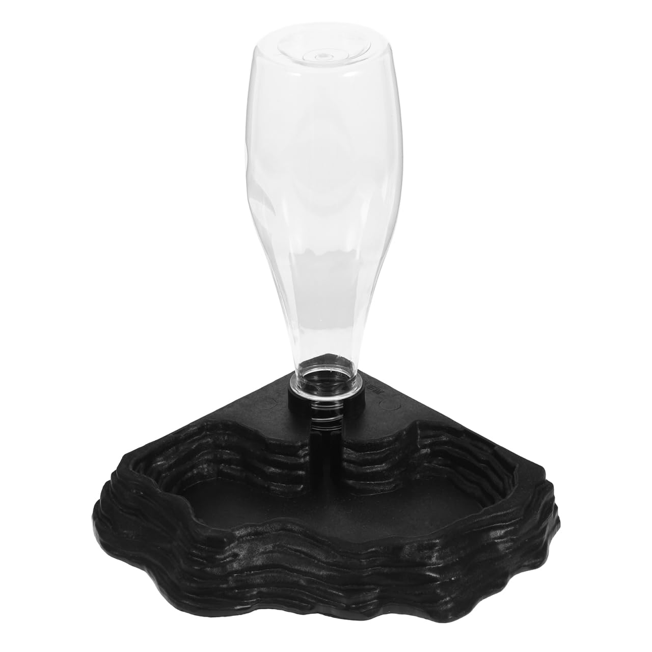POPETPOP Reptile Water Feeder Creative Drinking Fountain Pet Supplies for Tortoises Lizard (Black)