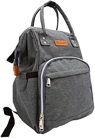 Stylish Durable Diaper Bag Multi-Function Waterproof Travel Backpack Nappy Bags for Baby Care Large Capacity (Gray)