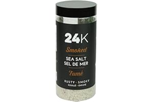 24K Smoked Sea Salt Flakes - 180g | Premium Gourmet Finishing Smoked Sea Salt Flakes from Spain, Fine Flakes Perfect for Fini