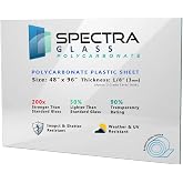 Clear Polycarbonate Sheet 48" x 96" (1/8" Thick) | Rolled Sheet, Stronger Than Plexiglass Sheets, Hard Plastic Sheets Similar to Lexan, Nominally Cut +-1/8", Made in USA