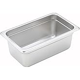 Winco 1/4 Size 4" Deep Metal Food Pan/Steam Table Pan, Anti-Jam, 22 Gauge