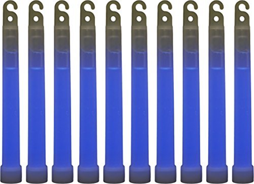 HUMVEE HMV-6BL10 6-Inch Weatherproof Lightstick with 8-Hour Glow Time, Blue, 10 Pack