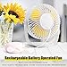 OYRGCIK Air Circulator Fan, Quiet Table Fan w/Build-in Rechargeable 2000mAh Battery Small USB Personal Desk Fan 360° Rotatable Handheld Fan w/ 3 Speeds for Home Office Outdoor Camping Travel, White