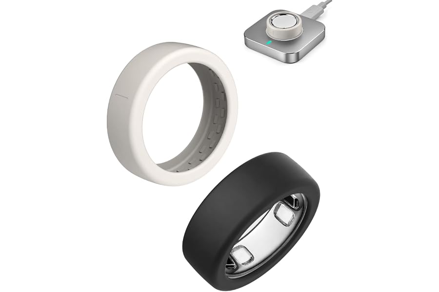 2 Pack Cover for Oura Ring Gen 5, Ultra-Thin Anti-Scratch Elastic Silicone Protector Smart Ring Accessories for Oura Ring 5