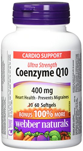 Webber Naturals Coenzyme Q10 Ultra Strength Softgel, 400mg (Packaging may Vary)
