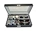 TimelyBuys 6 Piece Watch & 3 Piece Eyeglasses Leatherette Case Organizer (Black)