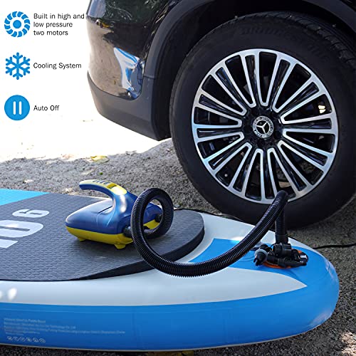 thumbnail image 2 of Winthai 19.8 PSI SUP Electric Air Pump – Dual Stage Inflation/Deflation, LCD Screen, 12V Car Plug, 7 Nozzles 2 of 14