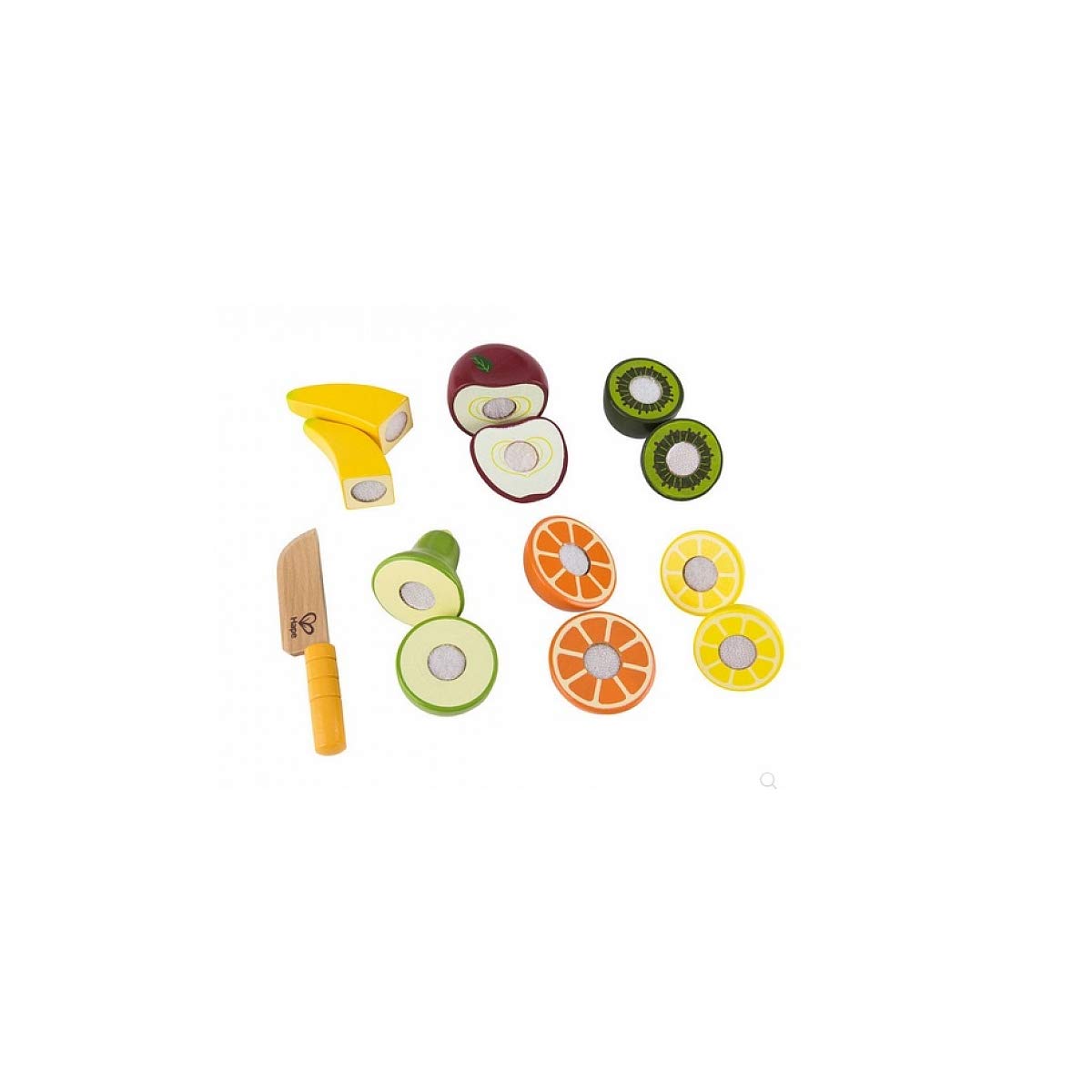 Hape Fresh Fruit Kitchen Playset | Award-Winning Wooden Pretend Play Food Set for Kids, Velcro Fruit Slices and Play Knife for Healthy Eating Habits