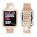 Diamond Watch Bands For Iwatch, Rhinestone Luxury Diamond Stainless Steel Rose Gold Metal Bracelet Replacement Bands With Aluminum Case For Apple Watch 38mm 42mm series 1/2/3 (Rose Gold, 38mm)