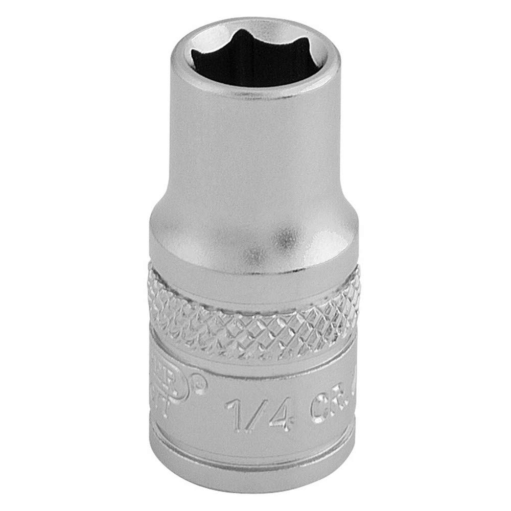 Draper 16519 1/4" Square Drive Micro Satin Chrome Imperial Socket, 1/4" Size , Blue