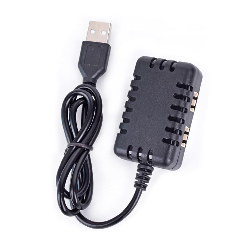 2S 7.4V 1-2 USB Charger Cable for LiPo Battery – XH-3P Connector, 1A Balance Charging, Compatible with Axial SCX10, SCX24 RC Car, Drone, Truck, Boat, Airsoft