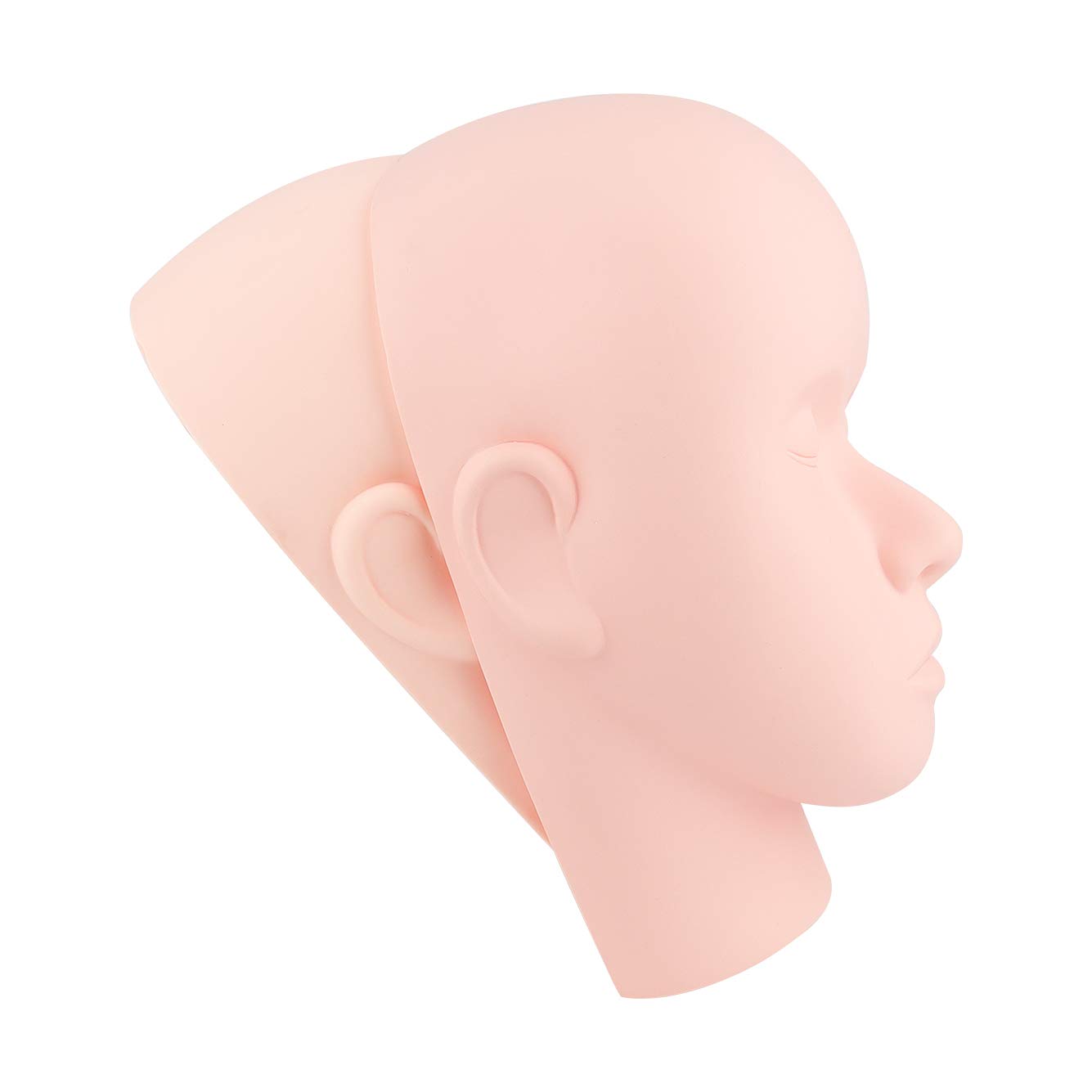 BEYELIAN Rubber Practice training Head Cosmetology Mannequin Head Flat Mannequin Doll Face for training Eyelash Extensions Face Painting Makeup Massage Practice : Beauty
