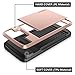 Vofolen Case for Galaxy S7 Edge Case Slidable Card Holder S7 Edge Wallet Case Hybrid Protective Shell Shockproof Rubber Bumper Armor Scratch-Proof ID Card Slot Case Cover for Galaxy S7 Edge Rose Gold