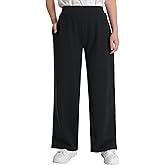 Weintee Women's Petite Elastic Waist Wide Leg Pants Petite Length