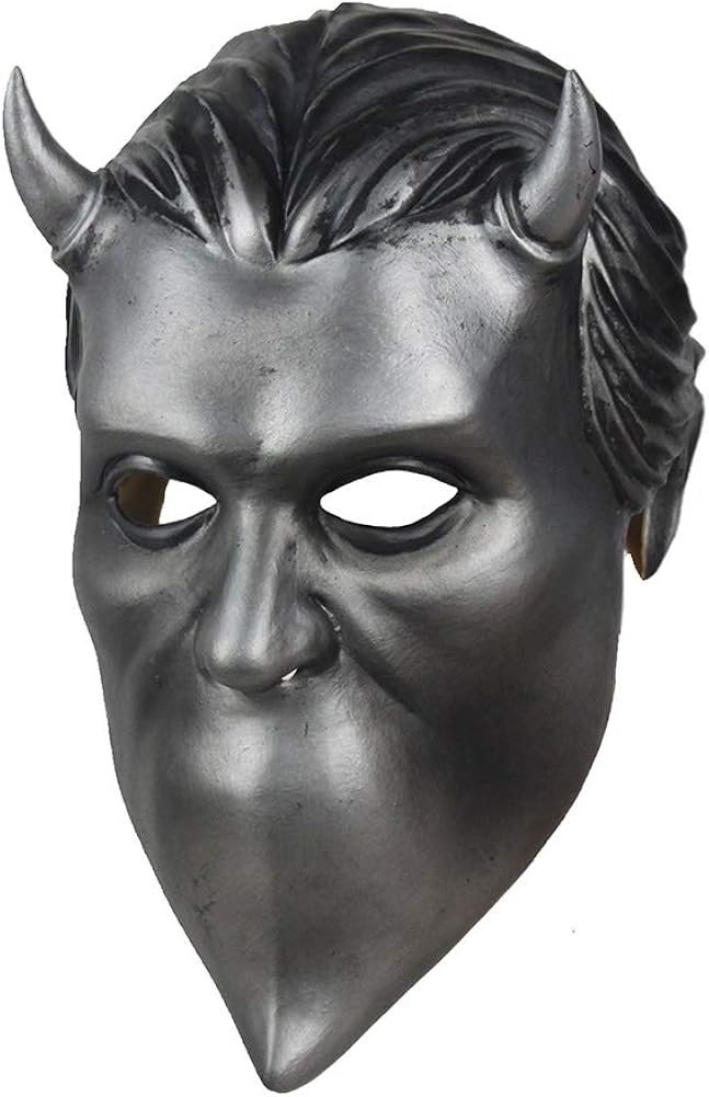 Moniku Nameless Ghouls Mask Deluxe Latex Ghost Band Mask Cosplay Props Silvery: Amazon.co.uk ...