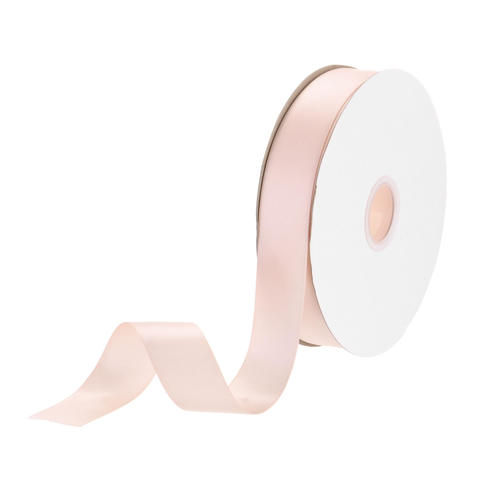 DMiotech 25mm Satin Ribbon 46m/150ft Thin Double Face Fabric Grosgrain Ribbon for Gift Wrapping Floral Hair Flower Bouquet, Apricot