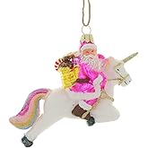 Cody Foster & Co - Pastel Magical Fantastical Xmas Santa Blown Glass Ornament