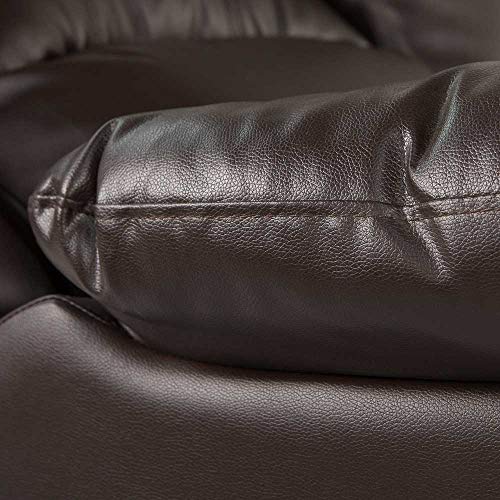 DIVANO ROMA FURNITURE Bonded Leather Double Recliner Sofa Living Room