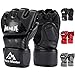 Brace Master MMA Gloves UFC Gloves Leather More Paddding for Men Women Knuckle Wrist Protection, Fingerless Sparring Gloves for Training, Kickboxing, Muay Thai, Boxing, Punching (Black, Medium)