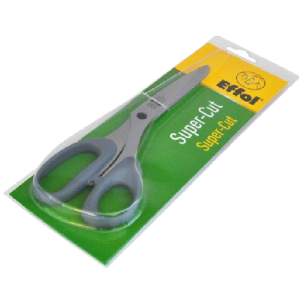 Effol Heavy-Duty Silver Scissors - Super Cut - Rust-proof - Double Special Cut - Ambidextrous - Horse Grooming