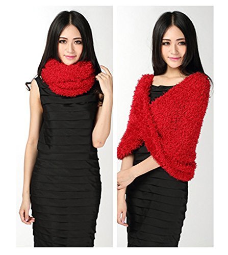 red trendy women wrap charcoal fiber soft magic scarf woolly knit scarves shawl 26 different ways to wear