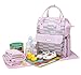 mommore Fashion Baby Diaper Backpack Travel Nappy Tote Bag Roomy Changing Backpack with Changing Pad for Baby Care, Pink