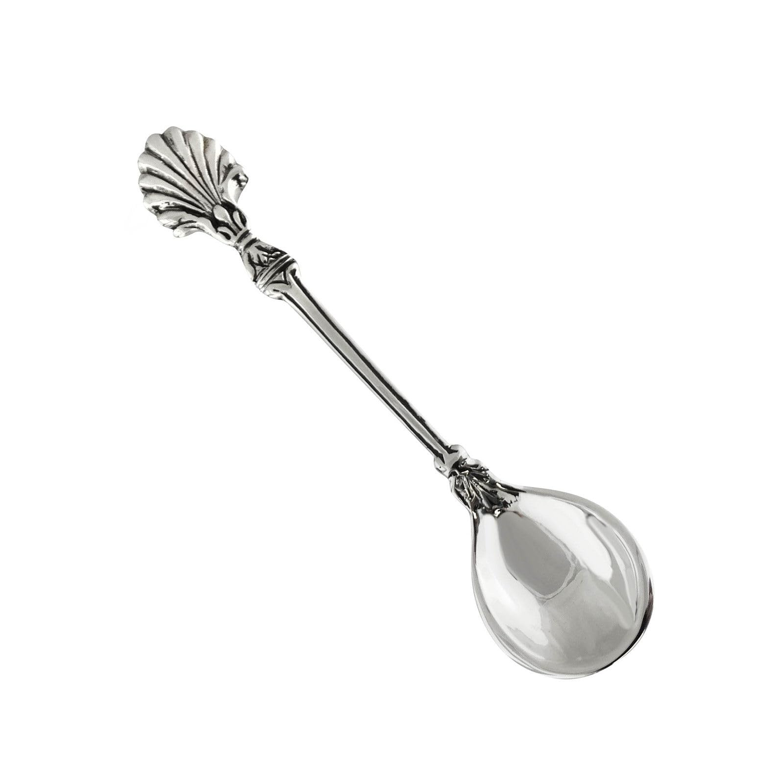 FashionJunkie4Life PR385 Sterling Silver Shell Handle Salt or Mustard Spoon