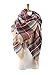 Century Star Women's Fall Winter Scarf Classic Tassel Plaid Scarf Warm Tartan Wrap Shawl Brown Red