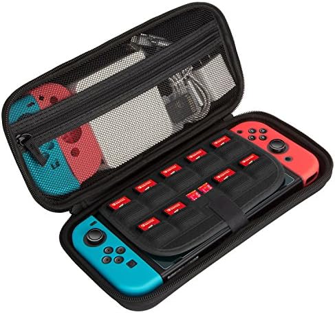 Switch Case for Nintendo Switch,Switch Accessories for Nintendo Switch,Includes Carry Case,Screen Protectors,Skins,Charge Cable,Wipes,Paper Box,Wristlet,Hard Shell,All In One Starter Kit,Black