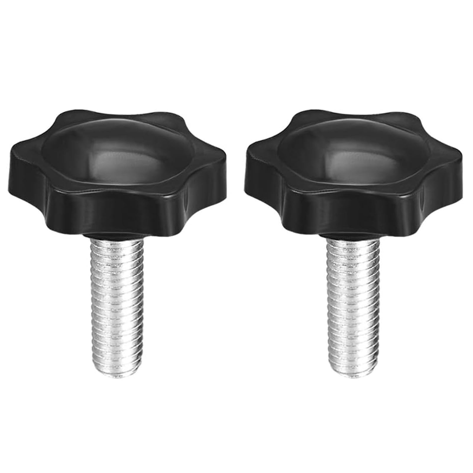 TA-VIGOR M8 x 20mm Plum Hex Shaped Clamping Screw Knob 2Pcs, 38mm Dia Plastic Head Clamping Knob Handle Male Thread Thumb Screw