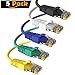 Maximm Cat6 Ethernet Cable, 4 Ft (5 Pack) Pure Copper, UL Listed, LAN, Utp, Cat 6, RJ45, Network, Internet Cable – Multi Color, 4 FT. (5-Pack)