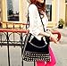 Highwinwin Fashion Women Lady Rivet Studded Tote Medium Handbag Shoulder Bag Tote (Black)