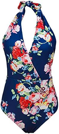 Kxing One Piece Bathing Suits For Women, Cute Padded Monokini Ladies Swimwear Vintage Swimsuit