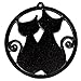 Home-X Cast Iron Trivet, Round Trivet with Two Cat Silhouettes