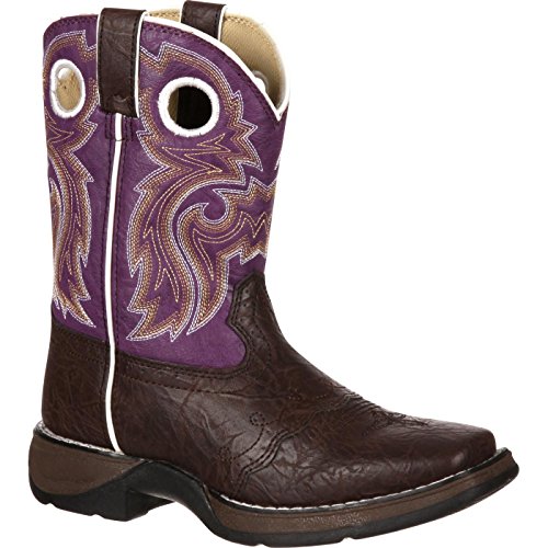 Durango Kids BT286 Lil' 8 Inch Saddle,Dark Brown/Purple,9.5M Little Kid
