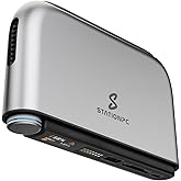 STATIONPC PocketCloud Portable NAS with M.2 NVMe & SD Slots, up to 8TB Capacity (Diskless), One-Click Backup,Supports Wi-Fi 6, LCD Display, App Control, 3200mAhx2 Replaceable Batteries for Outdoor Use