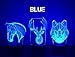 3 Pack Animals 3D Night Light Touch Table Desk Lamp, KMAcreations 7 Colors 3D Optical Illusion Lights with 3 Acrylic Flat & ABS Base & USB Cabler, Includes Wolf, Horse, and Deer