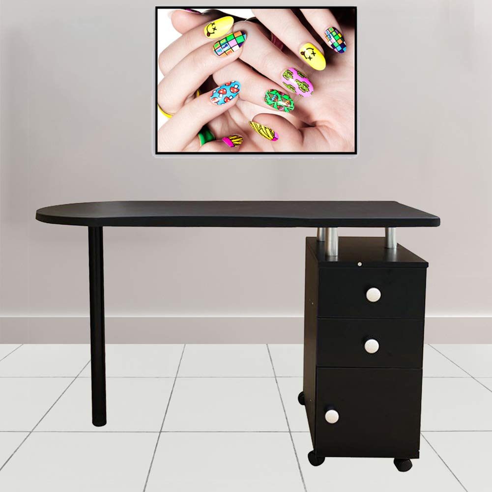 Binrrio Professional Nail Table with Drawers Nail Art