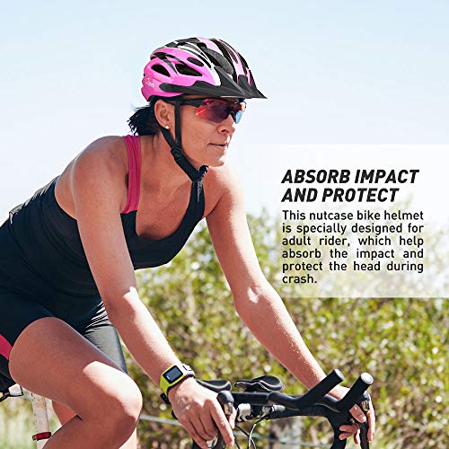 JBM Adult Cycling Bike Helmet Specialized for Men Women Safety Protection CPSC Certified (18 Colors) Black/Red/Blue/Pink/Silver Adjustable Lightweight Helmet (Pink & Black (New), Adult)
