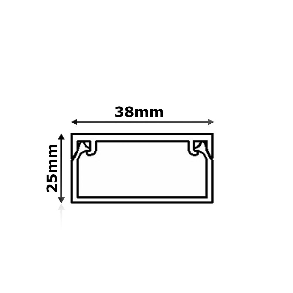 White Self Adhesive PVC Trunking Cable & Wire Tidy Plastic Electrical