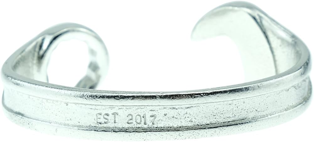 Pirantin 3 Year Anniversary Established 2017 Spanner Bangle Bracelet - Stamped with EST 2017 - Image 5