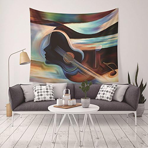 Vocktops Custom Wall Tapestry, Wall Hanging Music Note Tapestry, Psychedelic Bohemian Mandala Tapestry Indian Tapestry for home Decor (color3, M(5951inches))