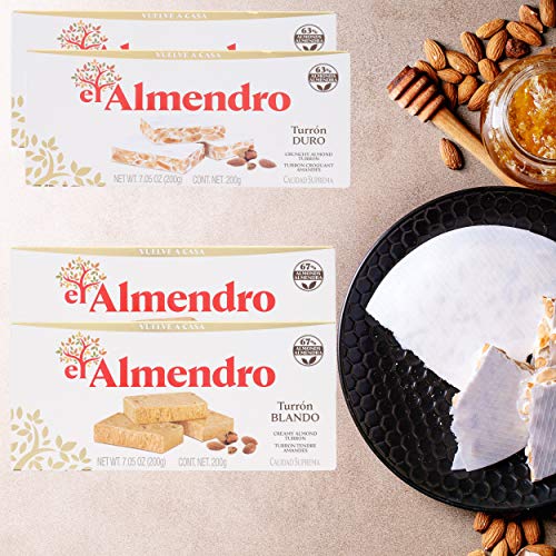 El Almendro Crunchy Almond Nougat and Soft Turron - Creamy Almond Turron Turron Blando y Duro con Almendras Calidad Suprema W/ Premium Penguin Quick Storage Pouch... (4 Pack Hard/Soft) - Thumbnail 5