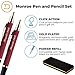 Dayspring Pens Engraved Monroe Gift Pen and Pencil Set. Red Lacquer Finish with Gold Trim. Click-Action Ballpoint and 0.7mm Pencil. Engraved Pen and Pencil Set.