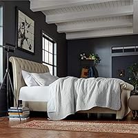 Stone & Beam Locklar 100% Cotton Lightweight Textured King Coverlet Set, Easy Care, 104" x 90", Grey